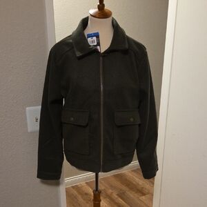 Banana Republic Olive Green Zip-Front Shirt Jacket